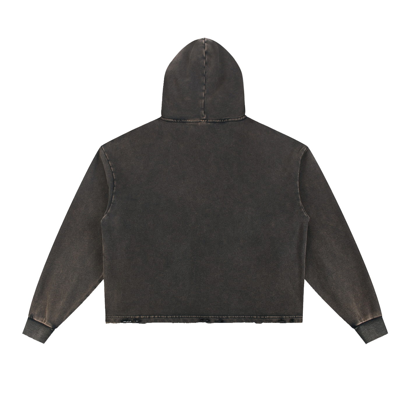VINTAGE WASH FRAYED-HEM HOODIE