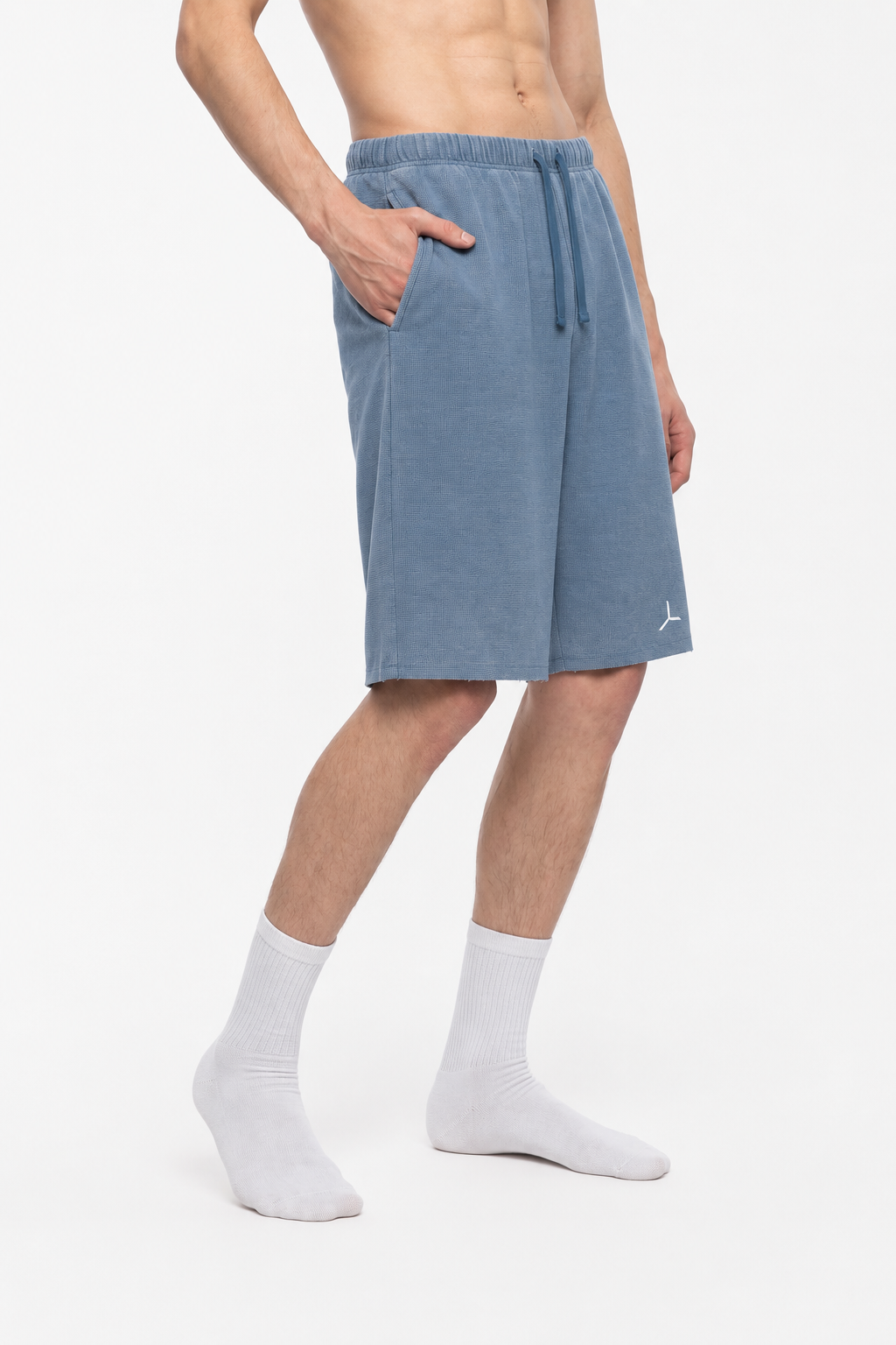 SUN FADE WAFFLE RAW-HEM SHORT