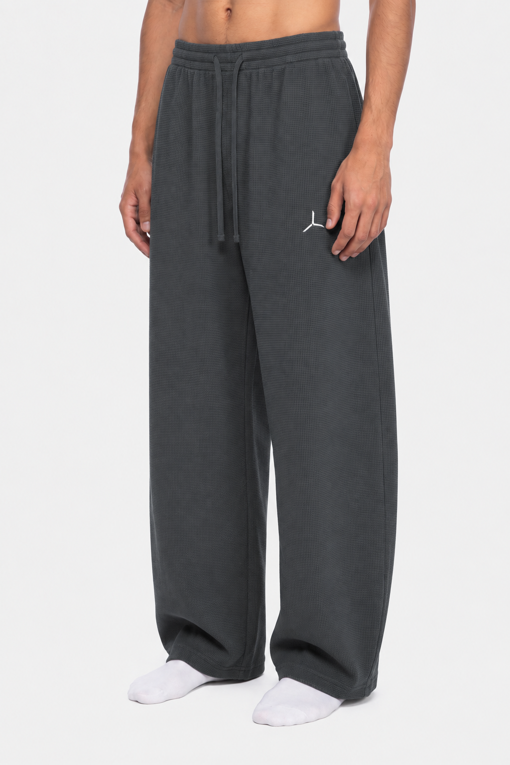 WAFFLE BARREL-LEG PANT