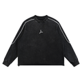 MINERAL WASH PIPED CREWNECK